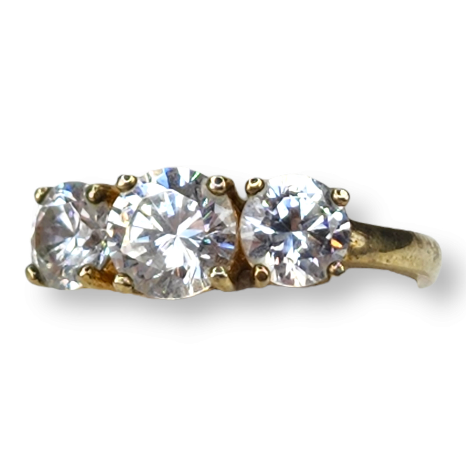 Ross Simons Vintage Sterling Silver 925 Gold Vermeil Cubic Zirconia Ring Size 8