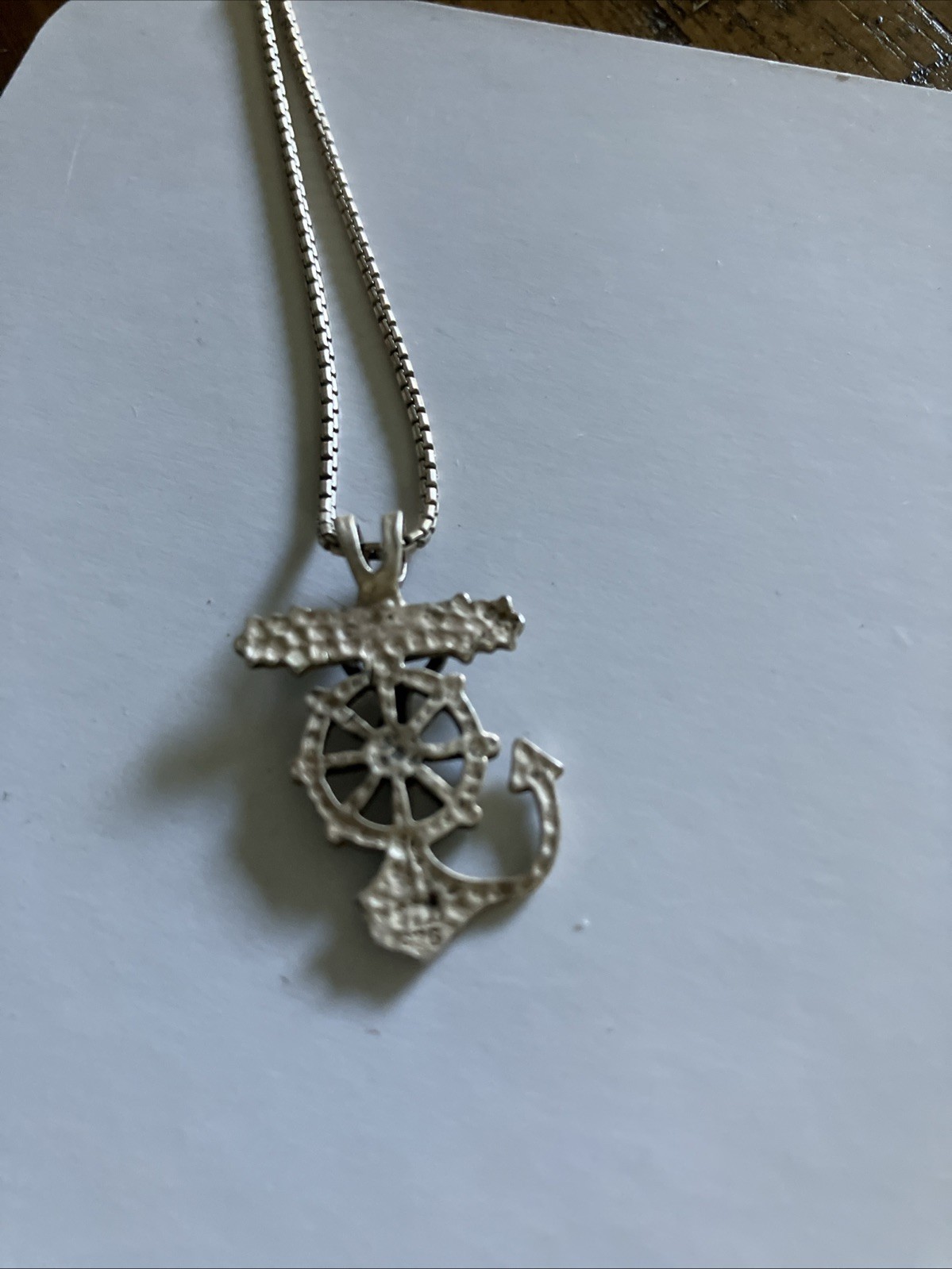 Sterling Silver Chain With nautical religious Charm