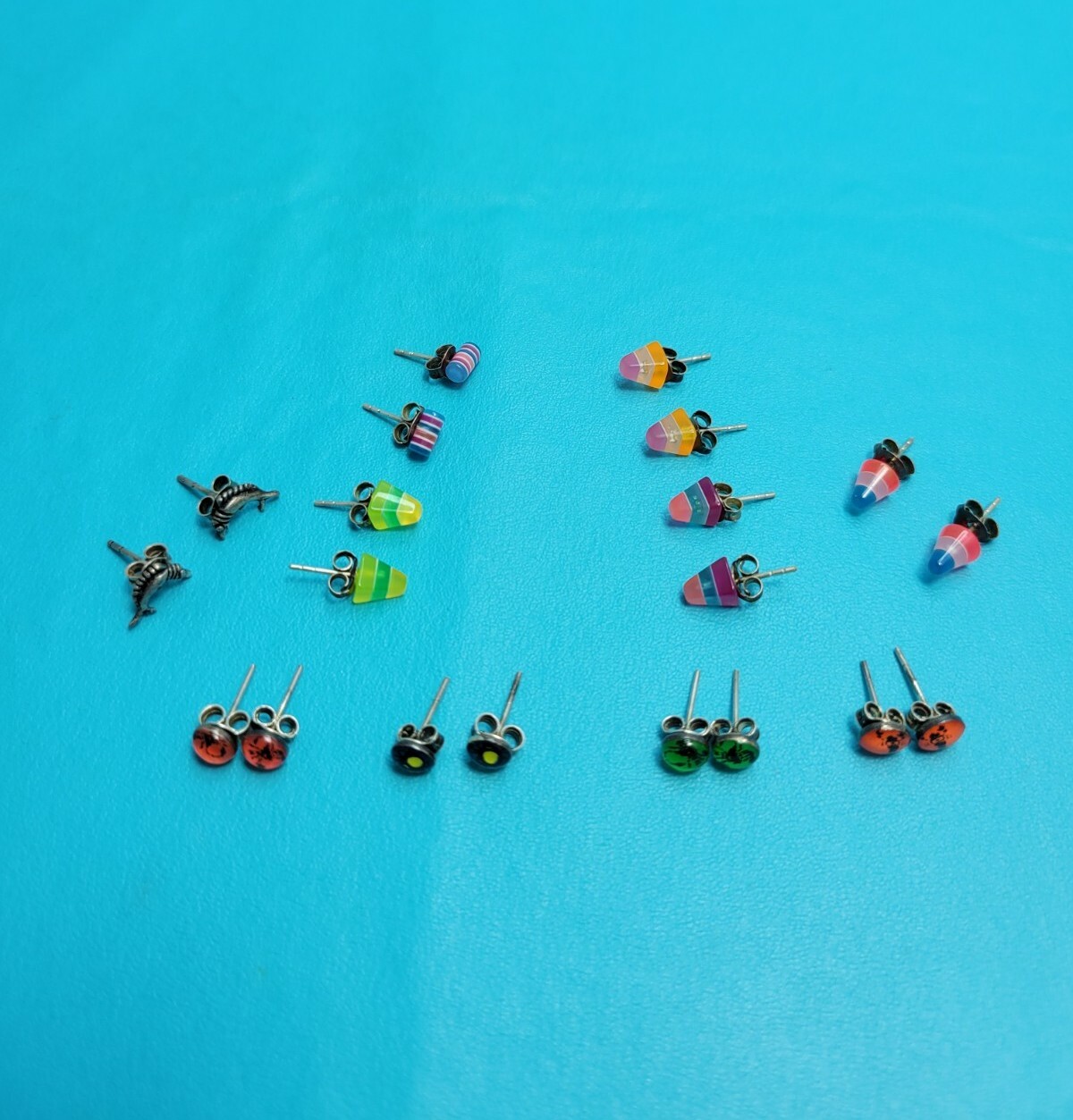 Darling Vintage 90’s Sterling Silver Multi Color Earrings Cone Barrel Choose NOS