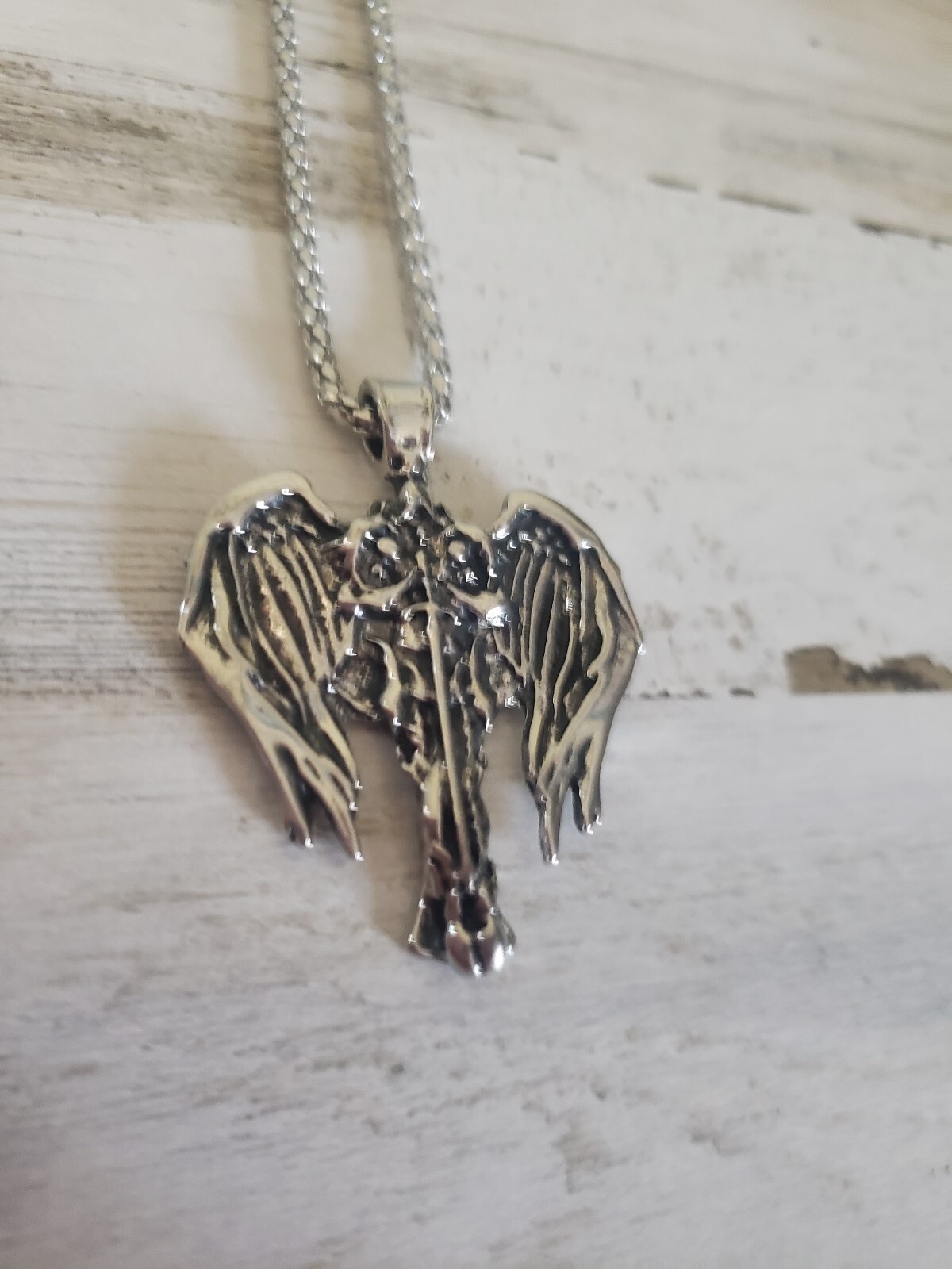 Wings necklace angel cool silver men man women goth jewelry gothic gift
