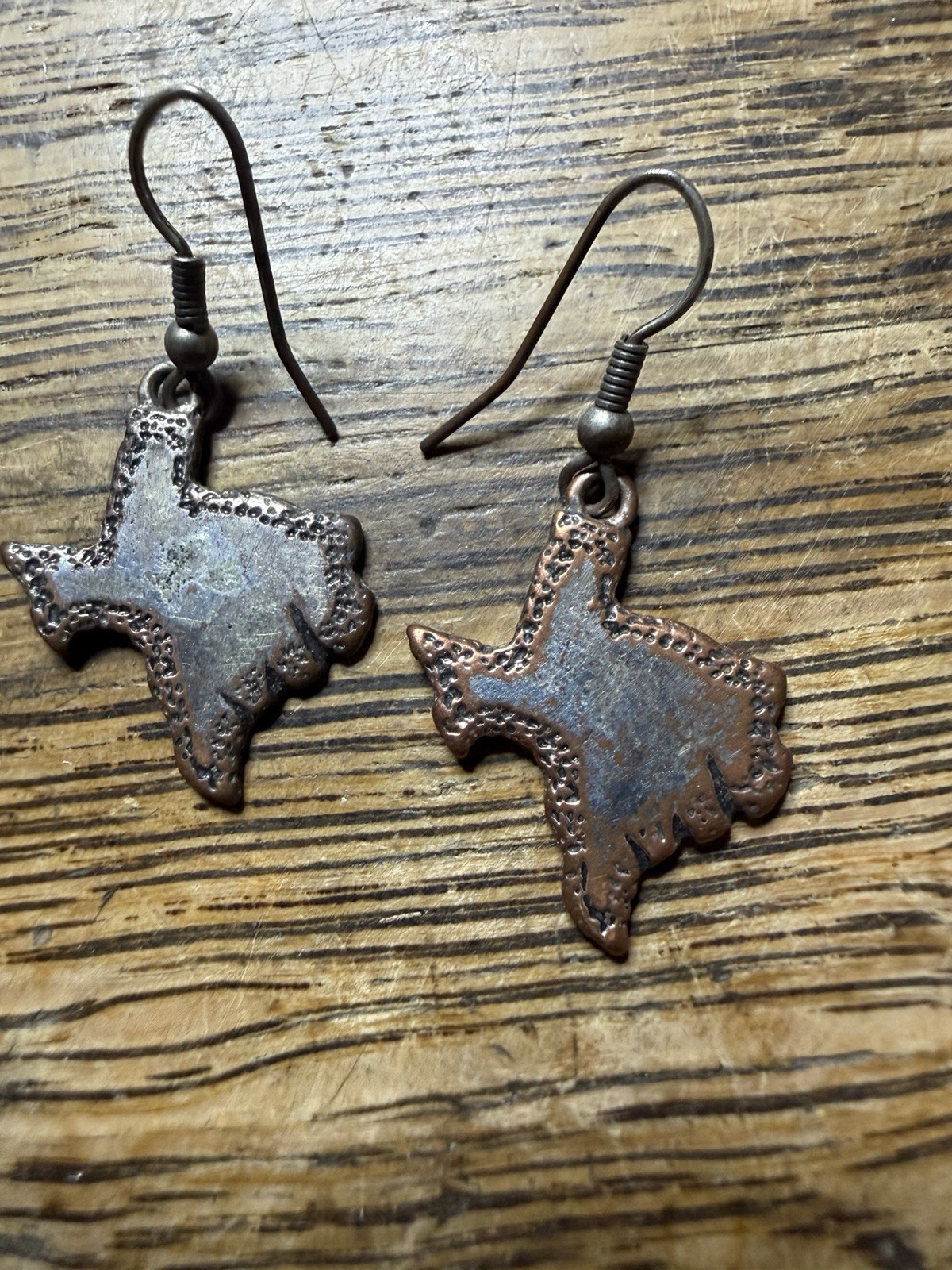 Handmade Texas Earrings Copper Southwestern Rustic Western Dangle Jewelry