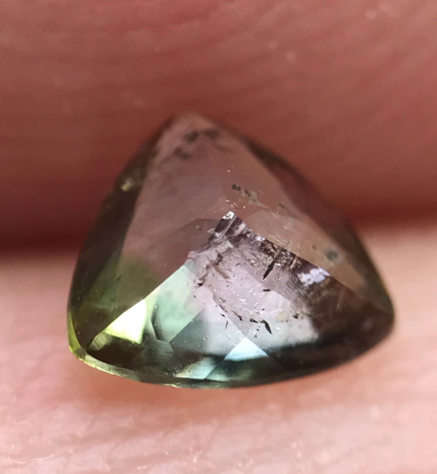 0.36 CT Axinite with Green touch cut gemstone from Pakistan