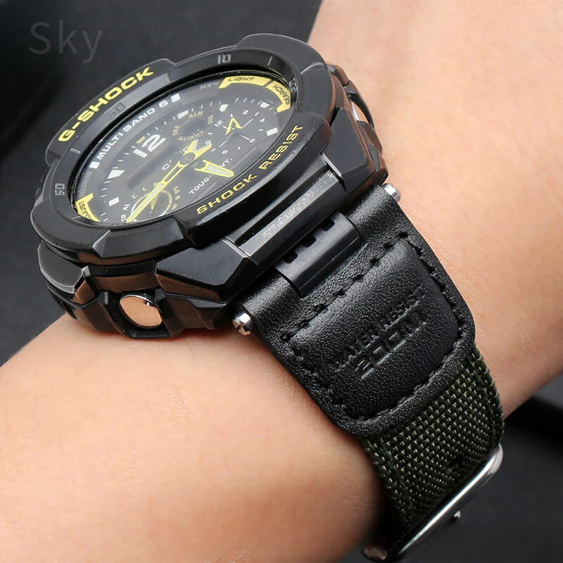 For Casio 24x12mm 3157sgw-100 SGW-200 Series Mountaineering Outdoor Canvas Resin