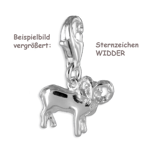 925 REAL SILVER *** Zodiac Charm Pendant with Lobster Clasp