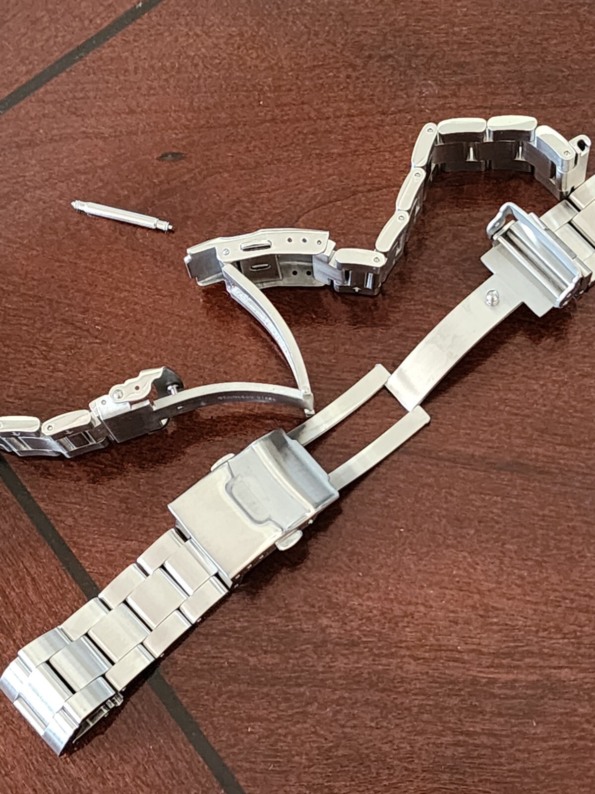316L Oyster Style 20mm Bracelet STAINLESS STEEL Solid Double Lock + spring bars