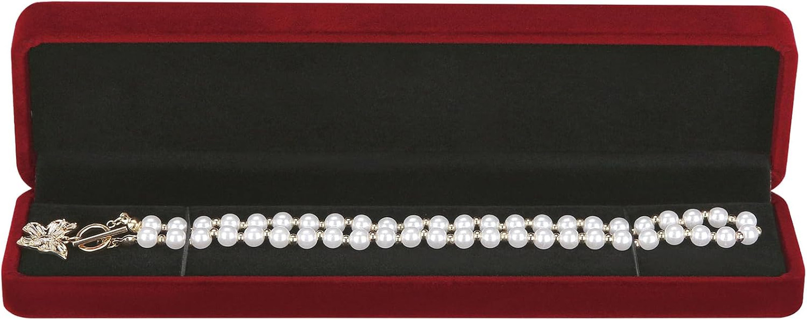 4 Pieces Velvet Bracelet Necklace Pendant Jewelry Box, Small Long Jewelry