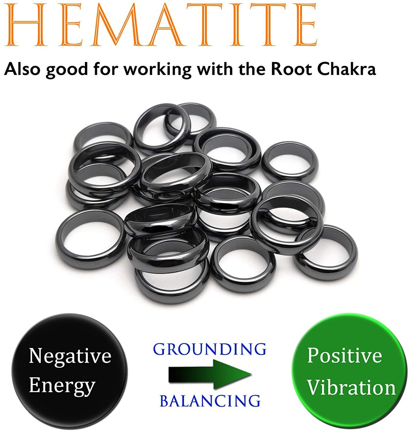 20PCS Magnetic Hematite Rings Therapy Fidget Magnets Negative Energy Stackable