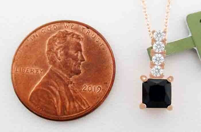 LAB CREATED BLUE & WHITE SAPPHIRE PENDANT .925 STERLING SILVER – New With Yag