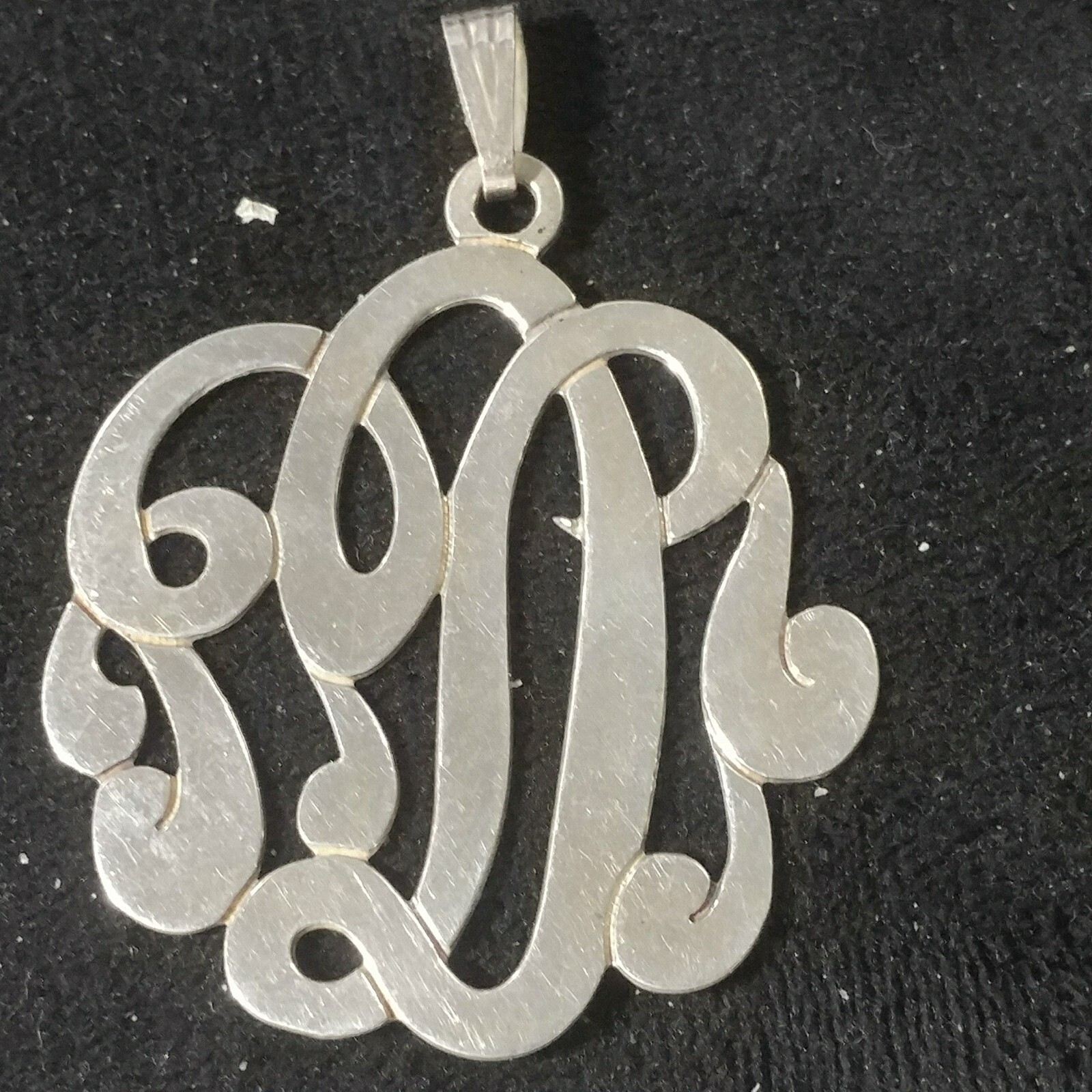 Jane Basch Designs Neo Classic Sterling Silver Monogram Pendant-mid century mod