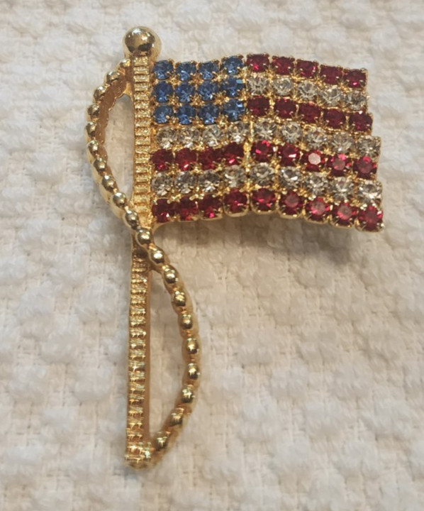 Patriotic Pin Lot of 4 American Flags, Uncle Sam Top Hat and Flying Eagle