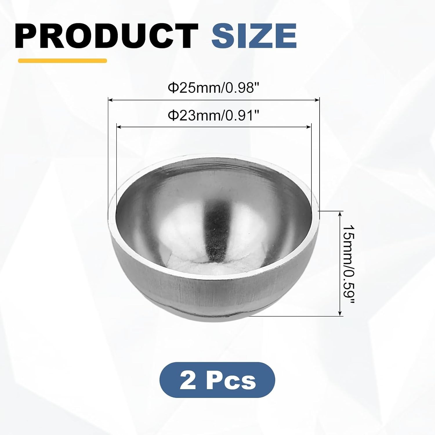 Durable 23mm Stainless Steel Hollow Half Balls, Perfect for Indoor/Outdoor Decor