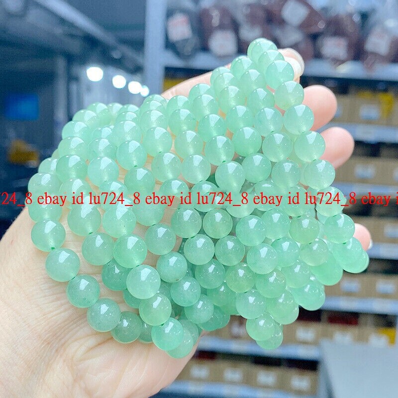Wholesale 10 Pcs 6/8/10/12mm Green Aventurine Round Gems Beads Bracelet 7.5″