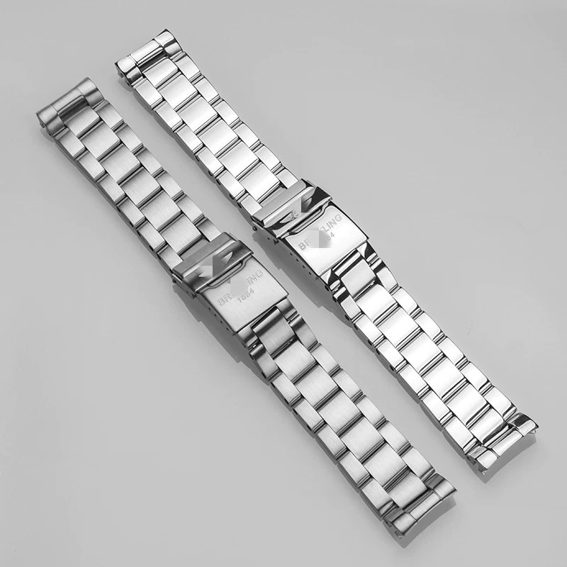 22MM For Breitling Avenger A17318101 Stainless Steel Watch Strap Frosted Band