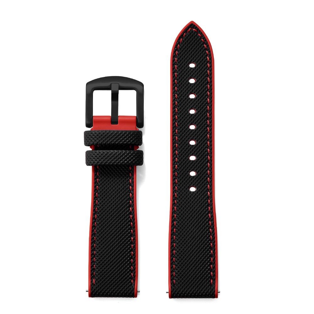 18-24mm Hybrid FKM Watch Strap Fluoro Rubber Watchband Soft Straps Quick Release