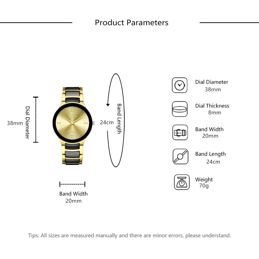 Black Dial Steel Quartz Men’s Business Watch – Numberless Design