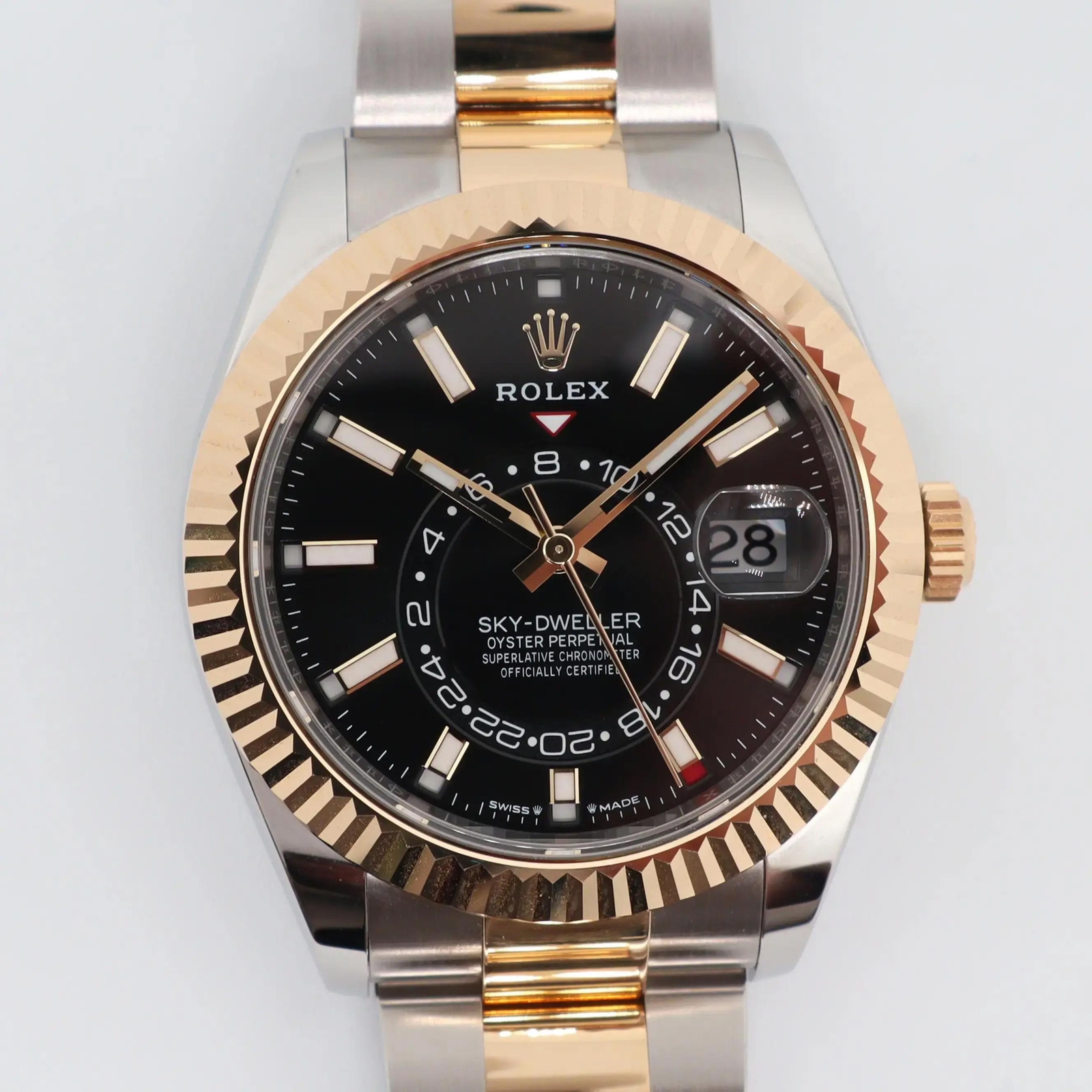 2024 New Rolex 336933 Sky-Dweller Black Dial 18K Yellow Gold Steel Oyster Watch
