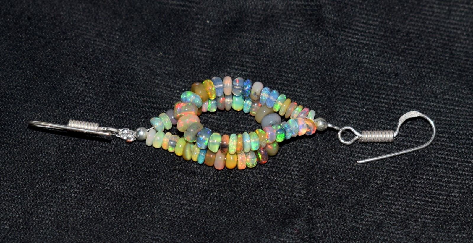 Natural Ethiopian Opal Earrings Droop Earring, Opal Gemstone Beads Jewelry F671