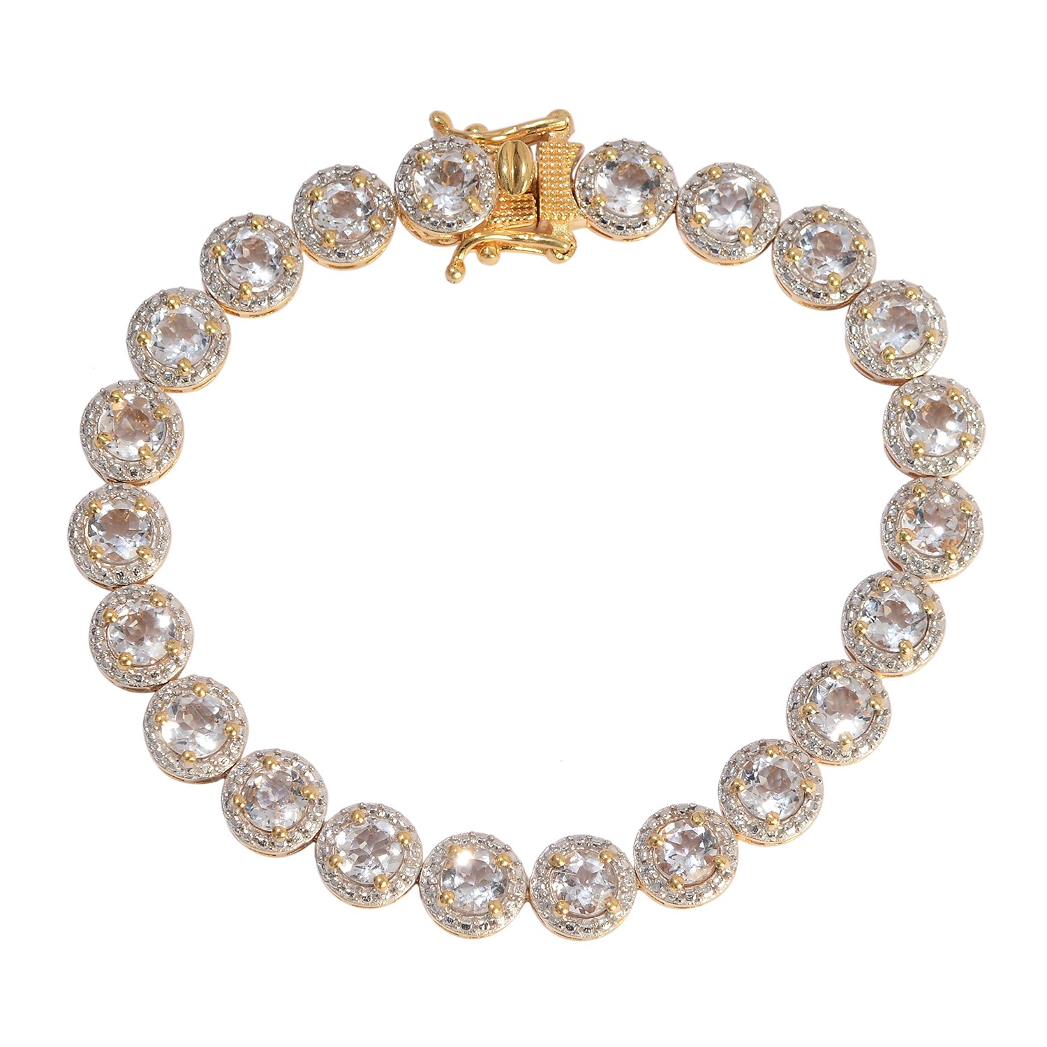Yellow Gold Rhodium Plated 925 Sterling Silver Bracelet With Natural Petalite |