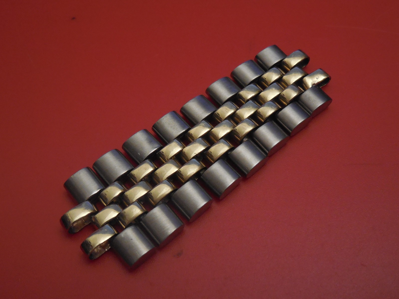ANTIQUE ROLEX 14K / STEEL OVAL LINK JUBILEE BAND BRACELET SECTION FOR 20MM 19MM