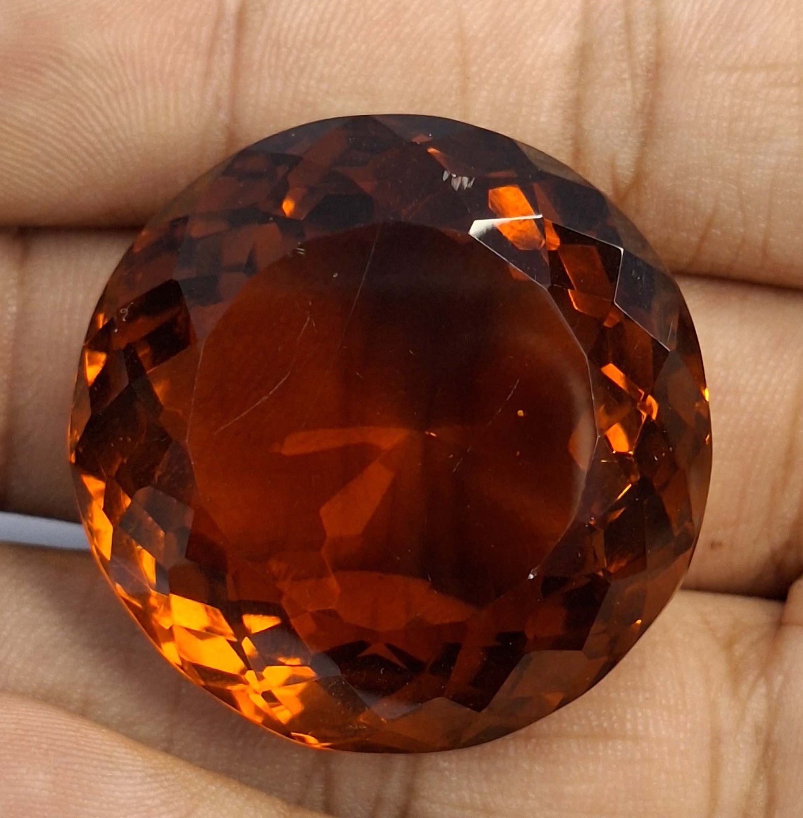 Orange Brown Citrine Round Cut Natural 150-152 Ct Certified Loose Gemstone SP643