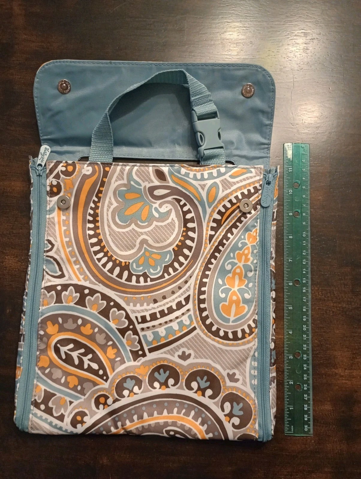 Thirty-One Folding Hanging Zipper Jewelry Organizer w/ Pockets Paisley Travel