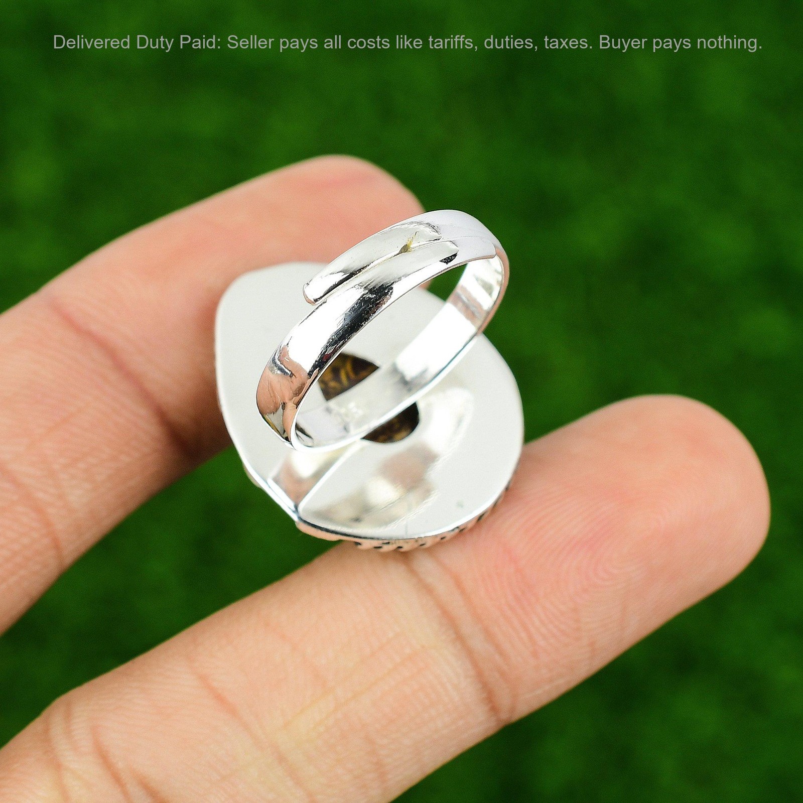 Pear Mariam Jasper Gemstone Mother Unique Promise Bezel Ring Jewelry 925 Silver