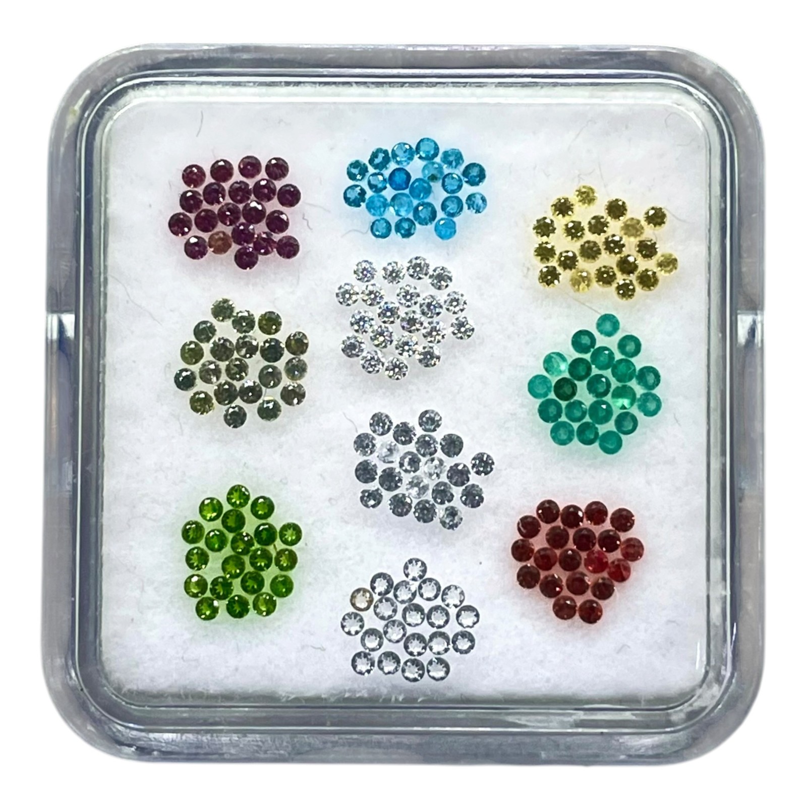 200 Pcs Natural Multi Gemstones Set 1mm Round Diamond Cut Calibrated Gems Lot