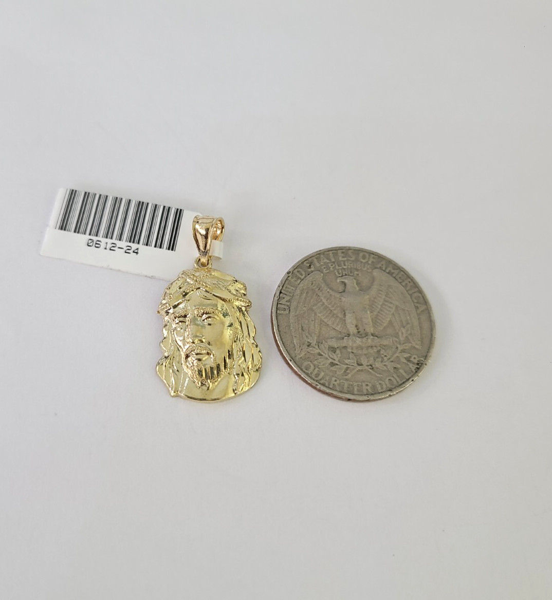 10k Jesus Head Charm Pendant REAL 10Kt Yellow Gold Genuine