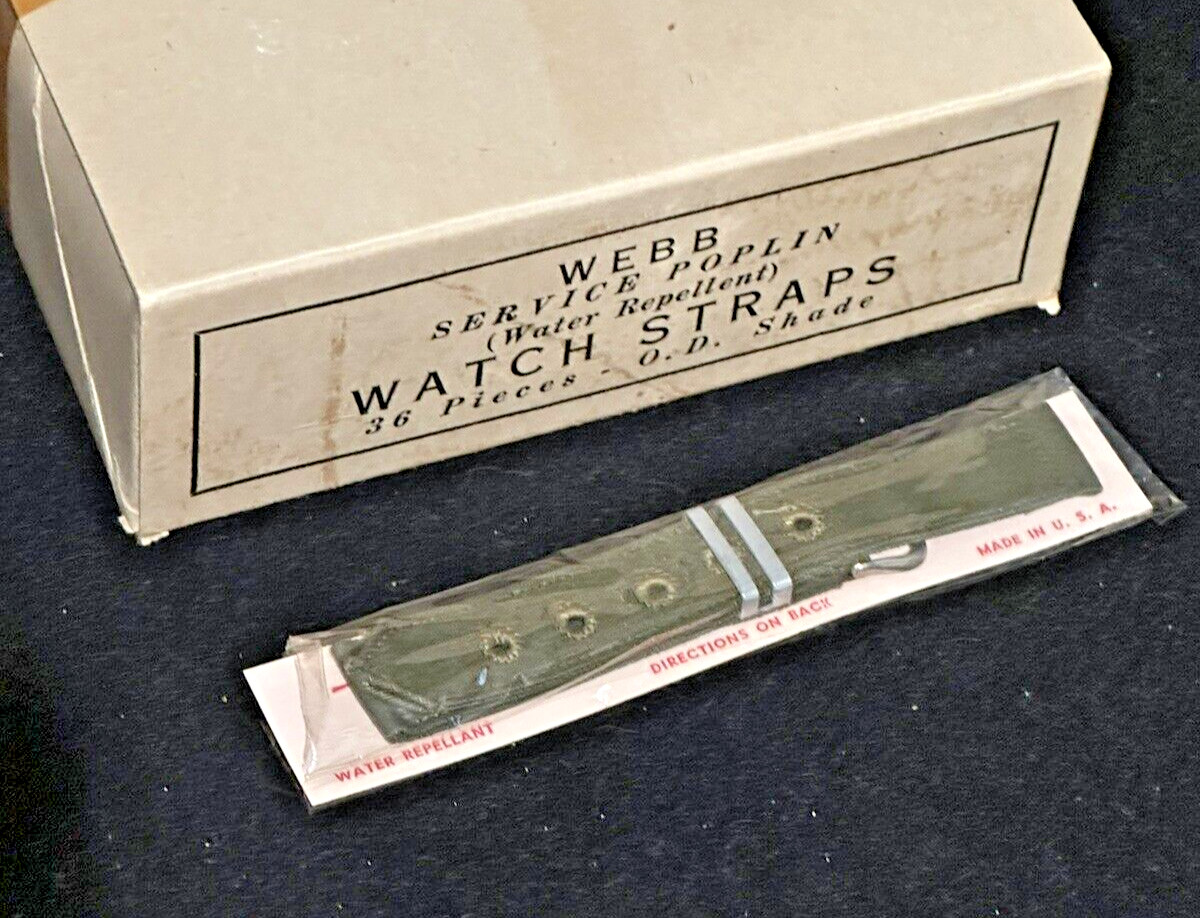 Vintage NOS 1940’s US MILITARY Issue Watch BAND Strap WW2 16mm 5/8in Brite (B0)