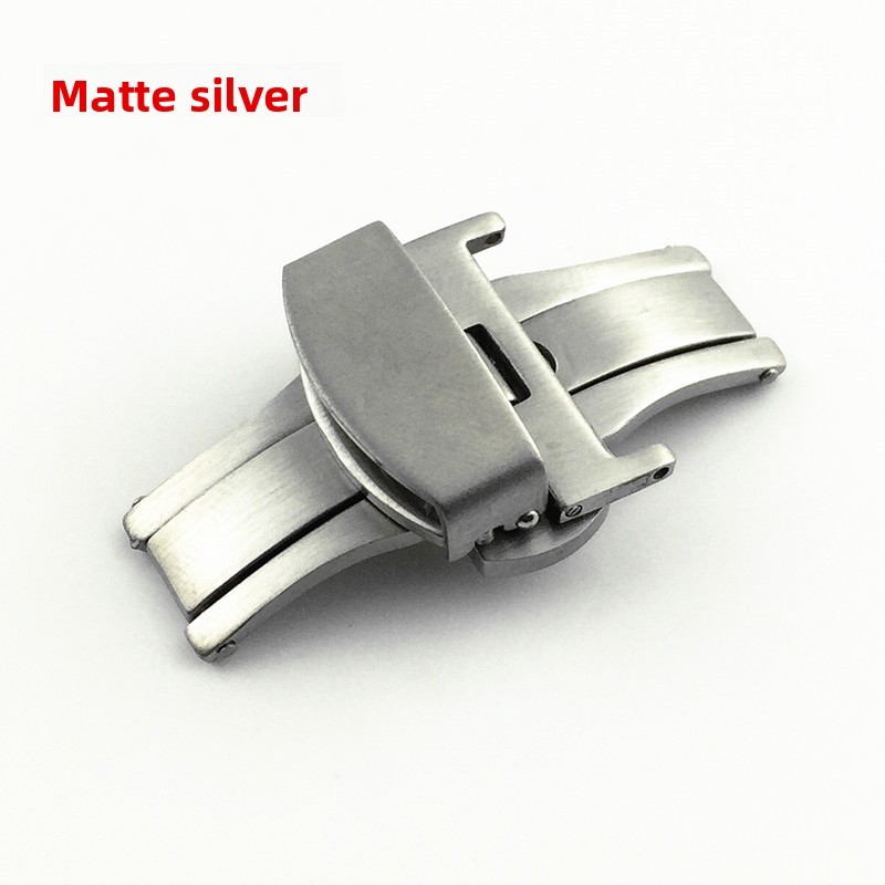 Brushed Solid Stainless Steel Watch Buckle Butterfly Clasp 12 14 16 18 20 22mm