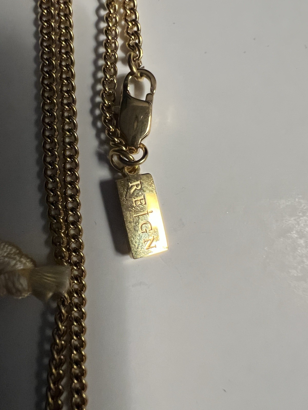 REIGN Gold Double Medallion Necklace with Jesus & Mary Charms