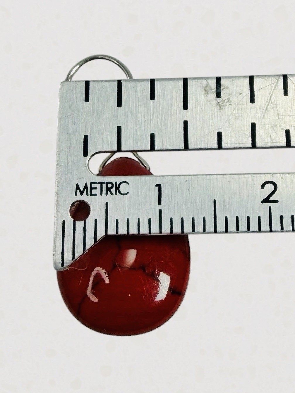 Sterling Silver Red Burgundy Carnelian Stone Dangle Drop Earrings Teardrop Hook
