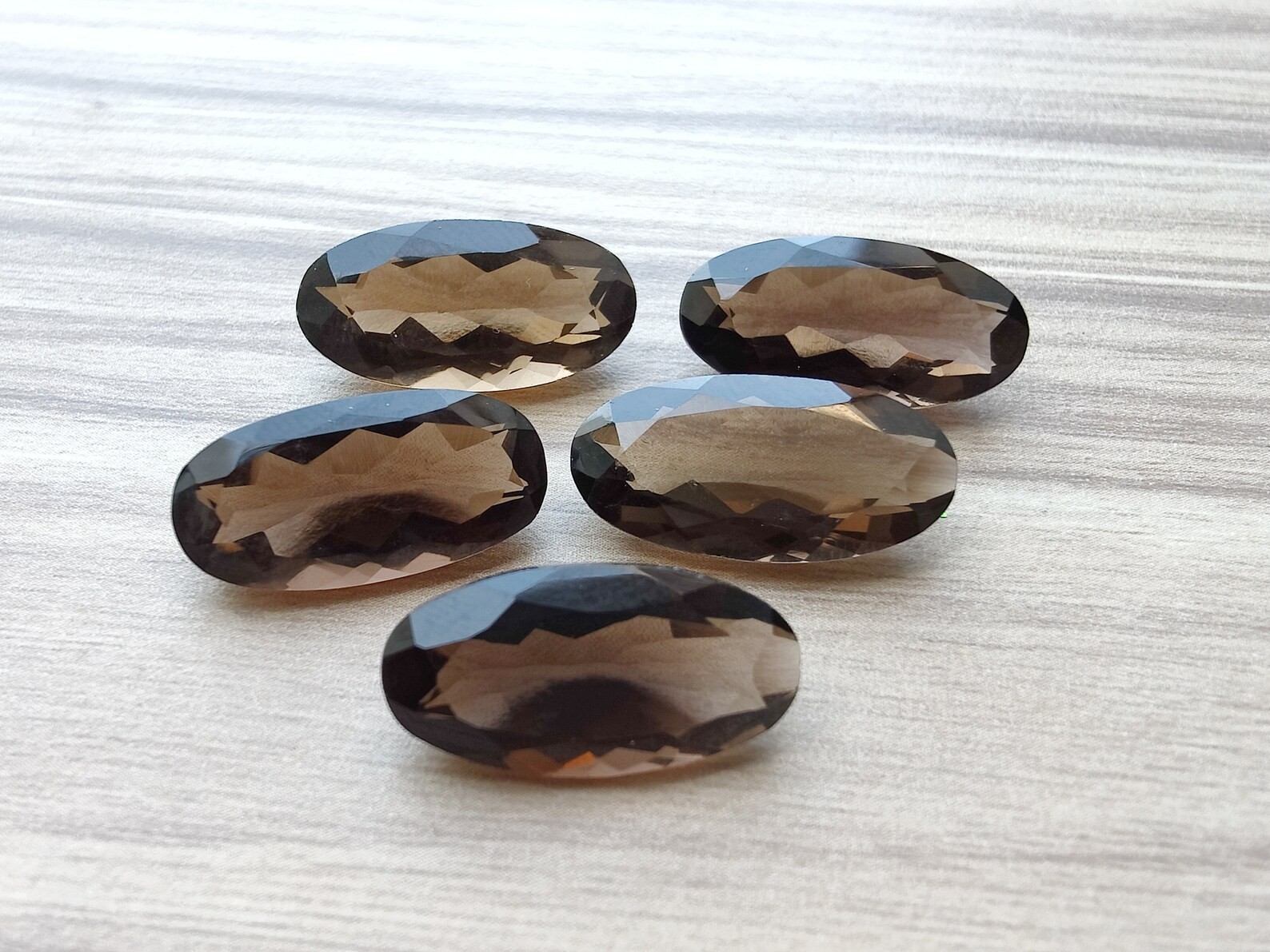 Natural Smoky Quartz Long Oval Faceted Cut 6x12mm to 12x24mm Loose Gemstone