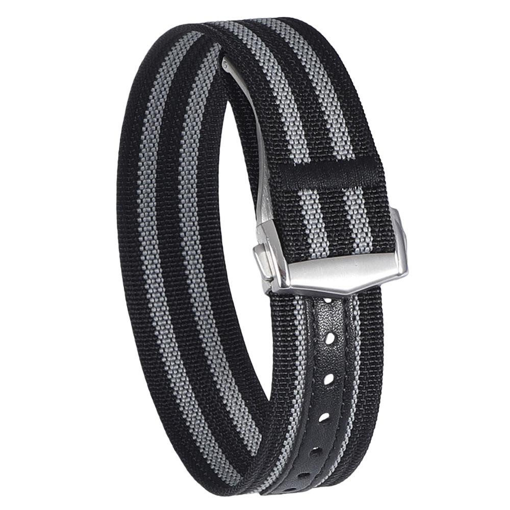 New Premium Ribbed Nylon Watch Band 20 22mm Deployant Clasp Buckle for Omega