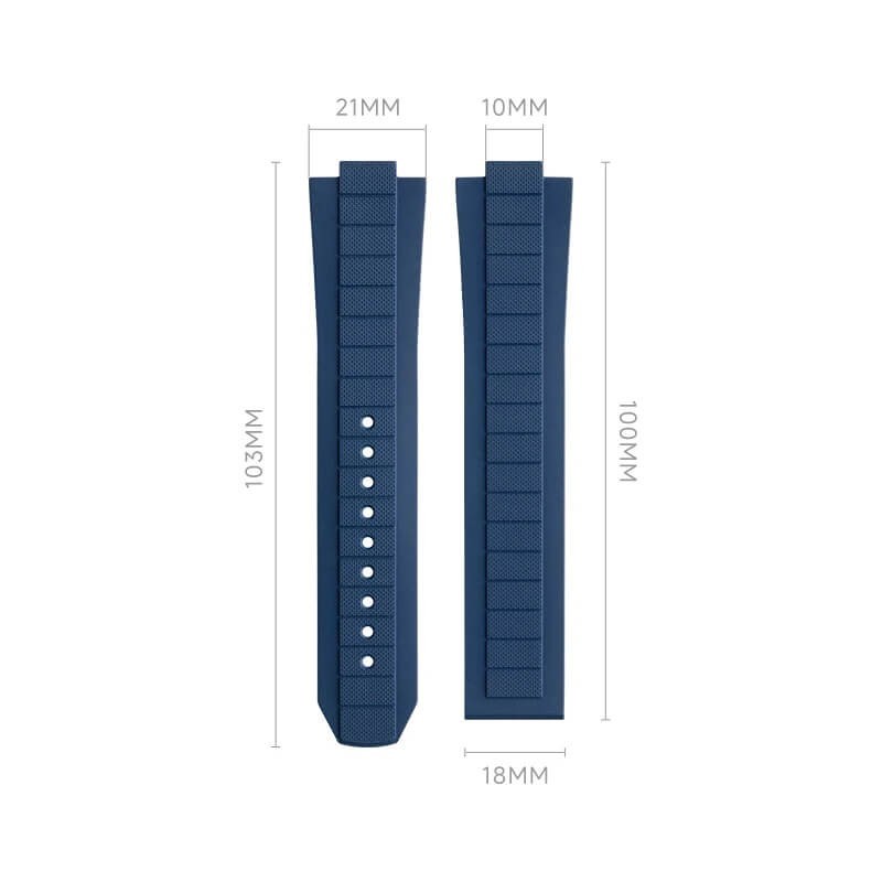 21mm FKM Rubber Strap Watch Band Fits Omega Seamaster Planet Ocean 600M 42mm