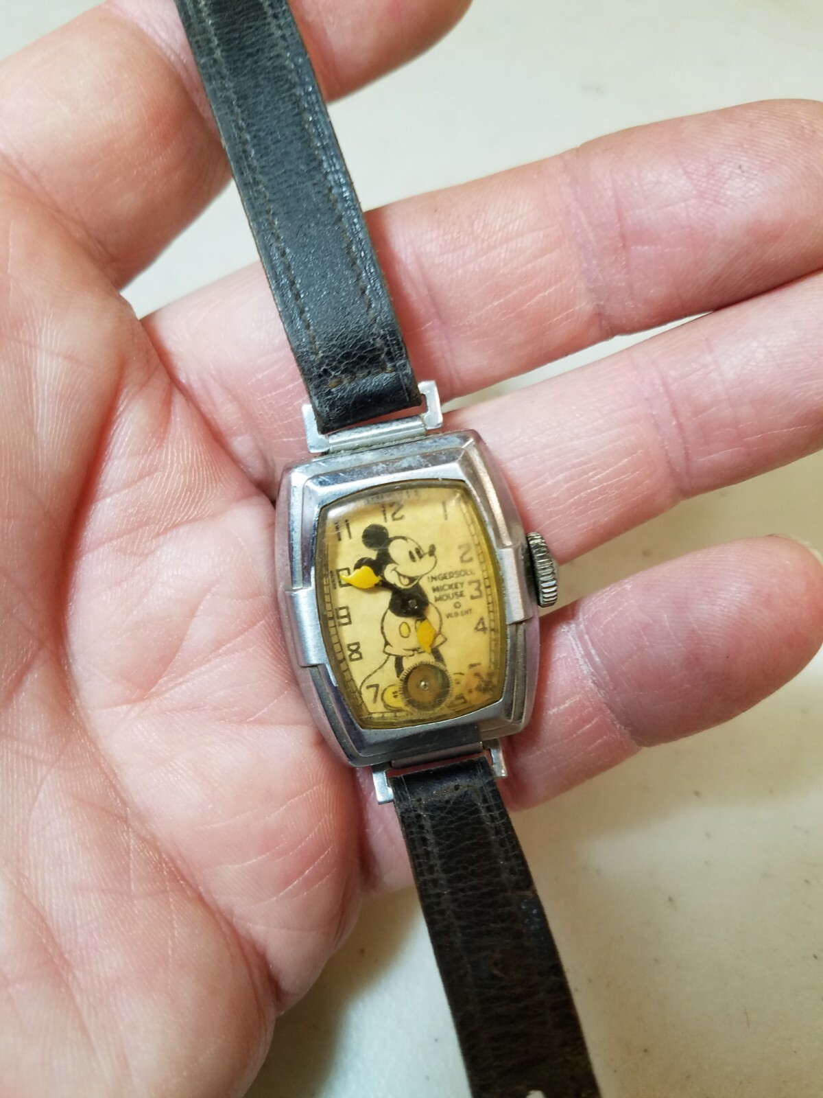 Antique c.1937 Ingersoll Mickey Mouse Deluxe Watch for Repair, Walt Disney Ent.