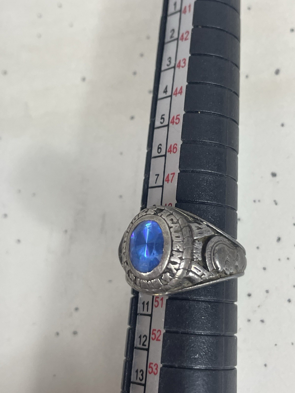 925 Sterling Silver Balfour School College 1986 Pembroke ring Size 5 Blue Stone
