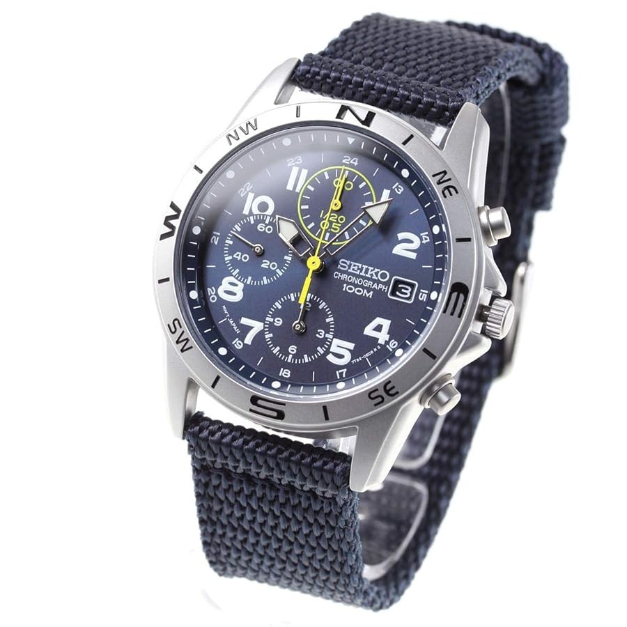 Seiko SND379R Chronograph Blue Dial Quartz Stainless Steel Men’s Watch New Japan