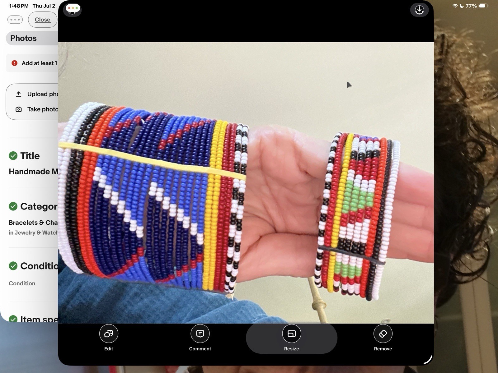 Handmade Maasai Beaded Bracelet Set African Tribal Kenya Artisan Jewelry