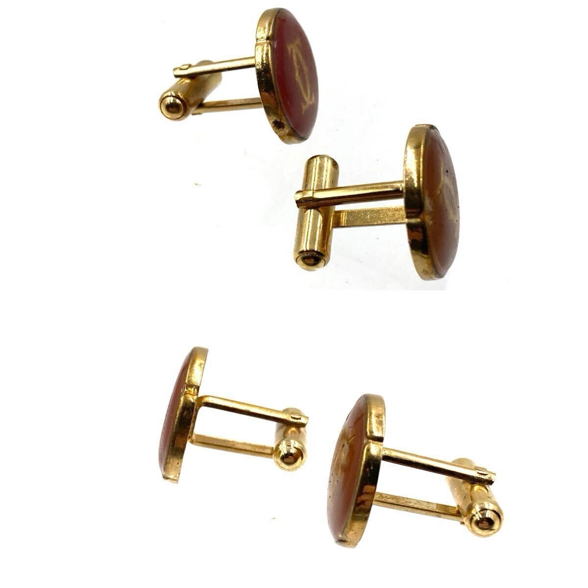 Cartier le must de Cartier Cufflinks and Tie Tack Set Bordeaux Gold Hardware 2C
