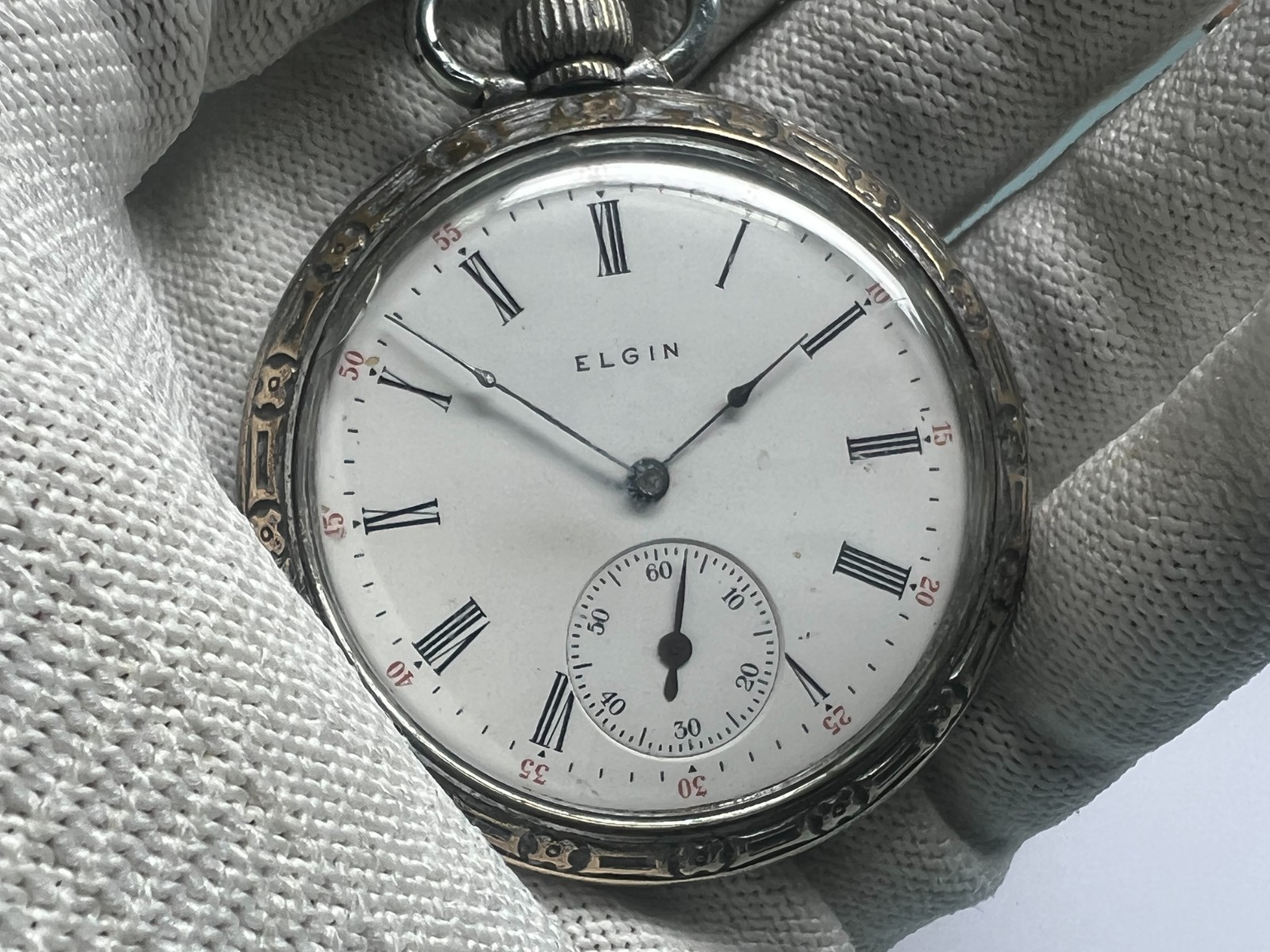 57. Elgin Y 1907 pocket watch 16s 7 J G 291model 7 Class 110 running