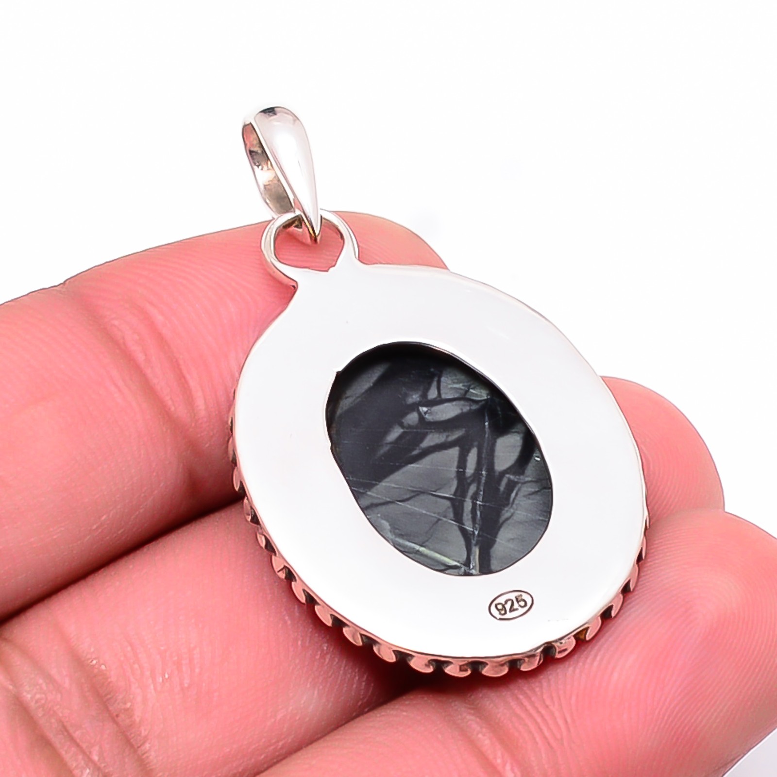 Picasso Jasper – Utah Designer Handmade 925 Sterling Silver Pendant 1.56″ P11