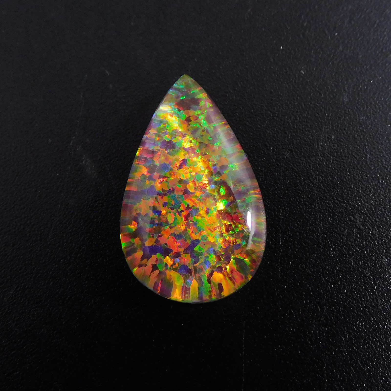 9.85 Ct Lab-Created CERTIFIED Opal Pear Cut Rare Fire Loose Gemstone