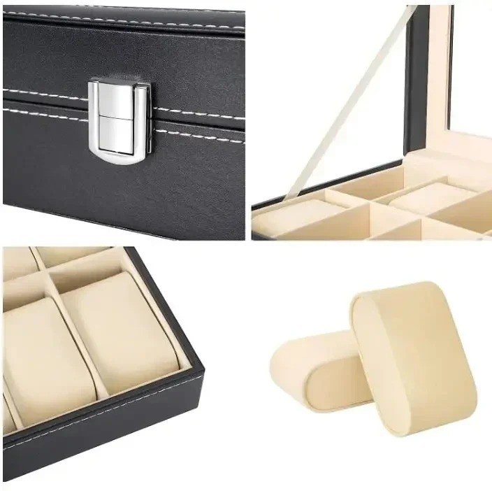 15 Slots PU Leather Wrist Watch Display Box Storage Holder Organizer Case A++