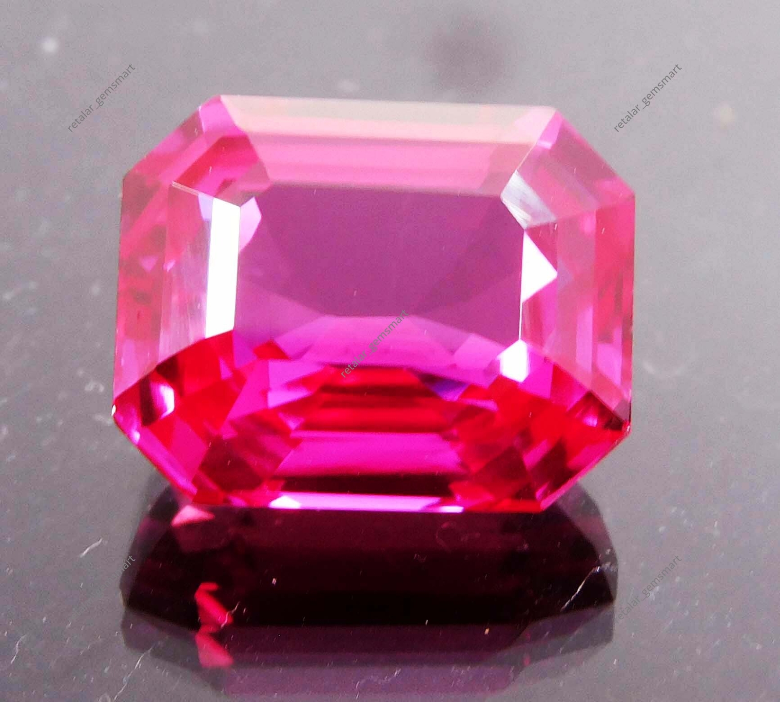 Extremely Rare Pink Sapphire Cut 11 Ct NATURAL Emerald CERTIFIED Loose Gemstone