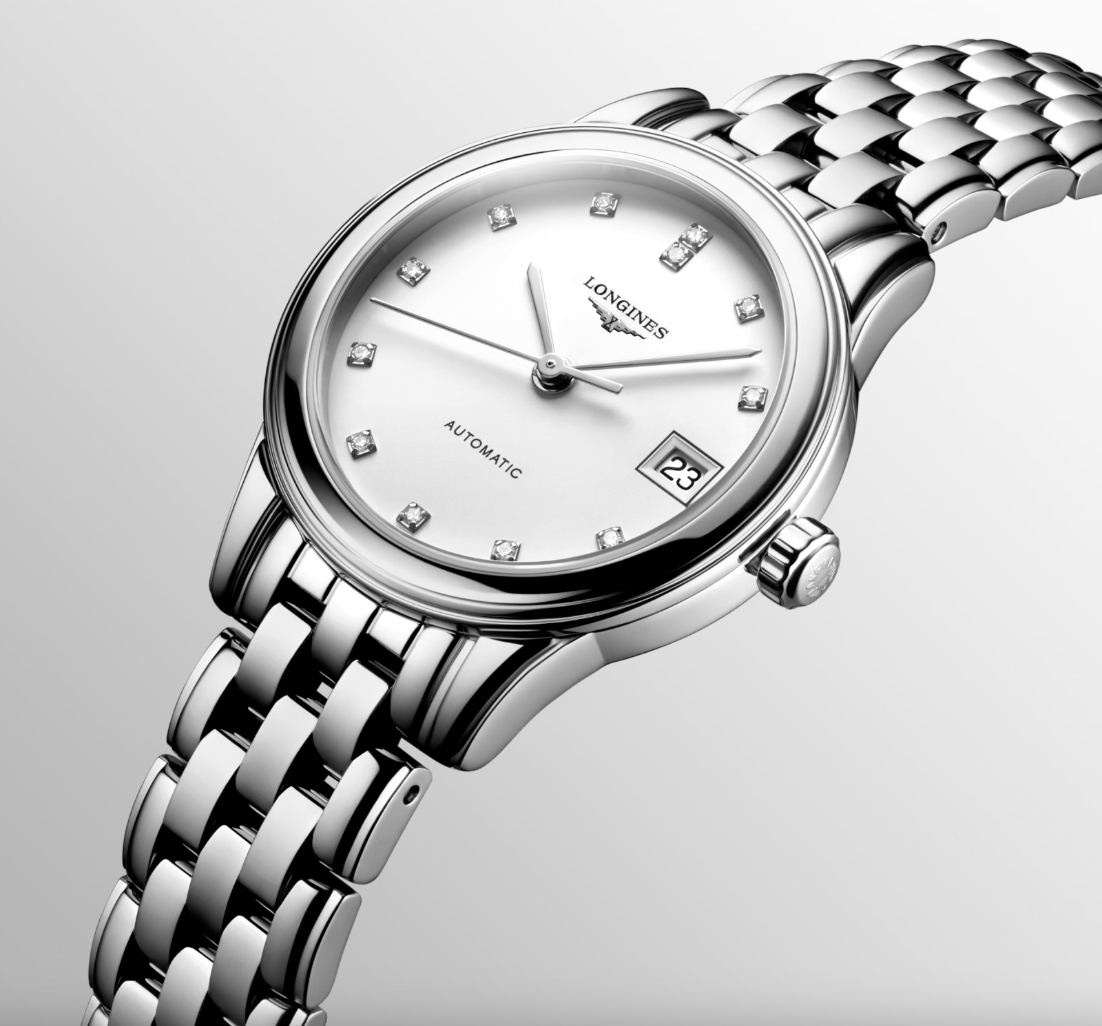 Longines Flagship Automatic 35.6mm White Diamond Dial Watch L47744276