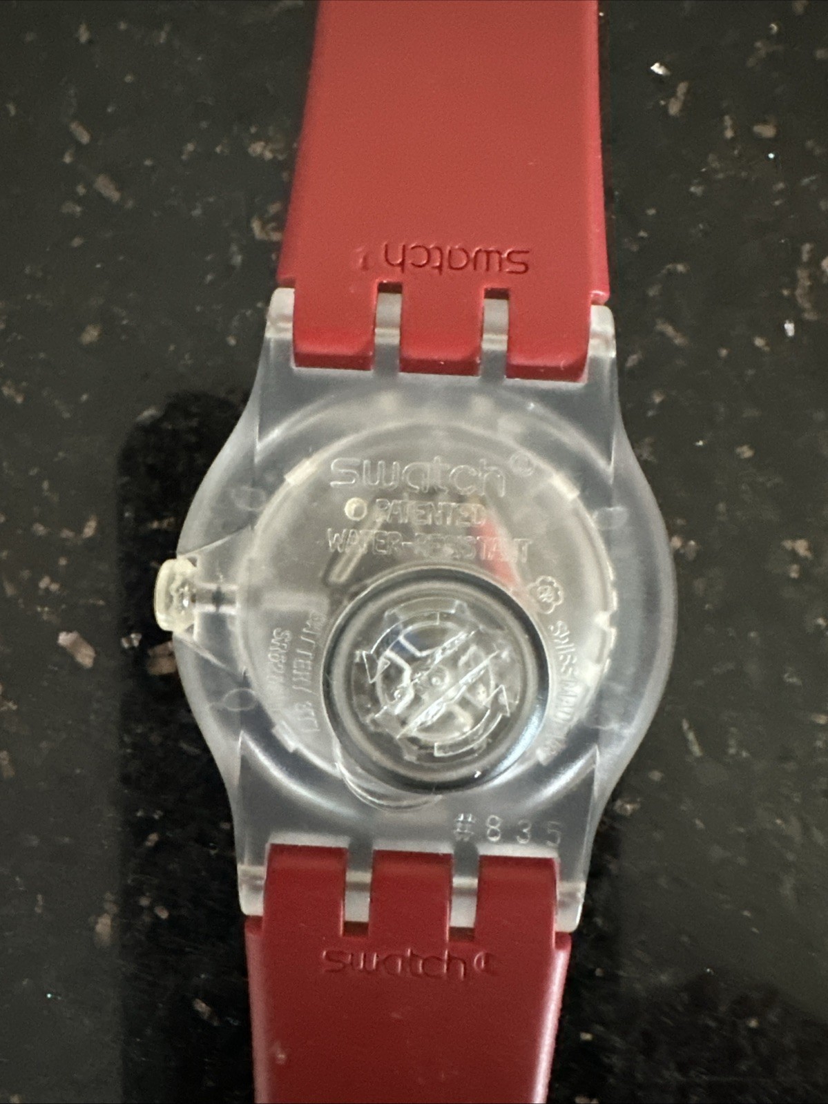 Swatch Jelly in Jelly “Ruby Touch” SUJK701 2007 New Red No Box Date Time Rare