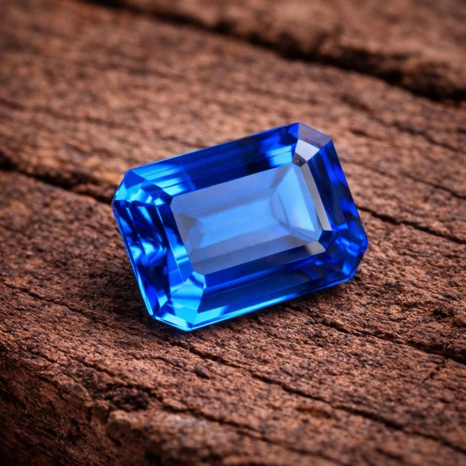 10 Ct+ Natural Blue Sapphire Emerald Cut Certified Flawless Loose Gemstone AAA