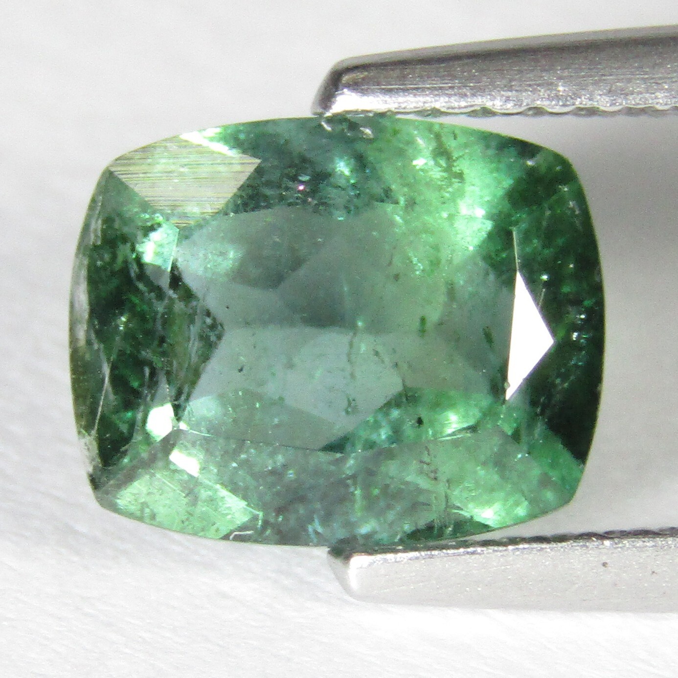 2.23Cts Amazing Natural Green Tourmaline 9×7.2×4.5mm Cushion Mozambique Gemstone