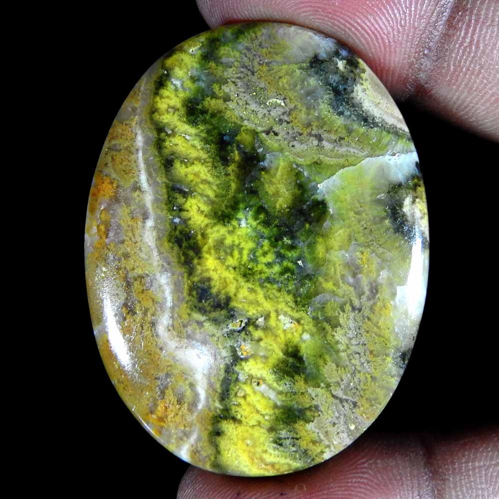 74.95 Cts Natural Designer Bumble Bee Jasper Oval 47x35x4 Cab Loose Gemstone